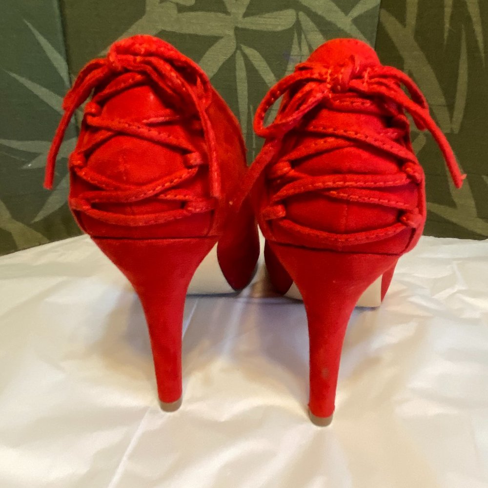 Lk New ~ Just Fab Red "Andie" 4 " Stiletto heels-sz 10 - Picture 3 of 11